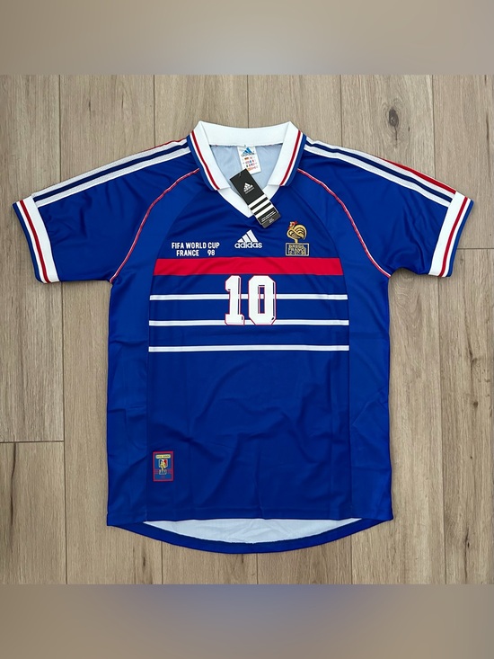 Other - France Zinedine Zidane 1998 Final Blue Retro Soccer Jersey Regular Men Size